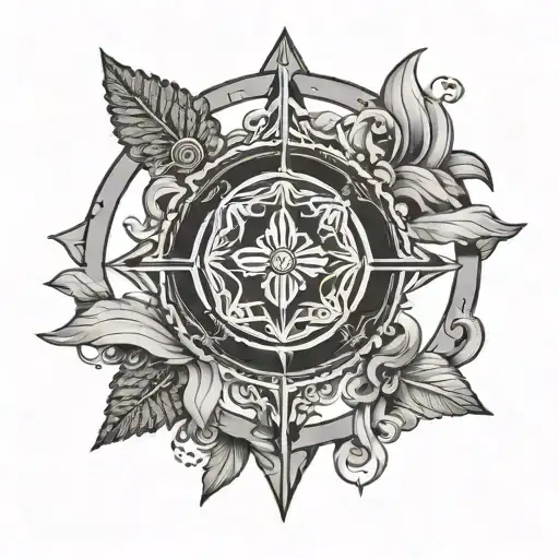 Stoic symbols forming tattoo design idea