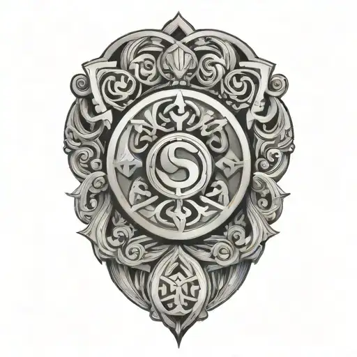 Stoic symbols intertwined tattoo design idea