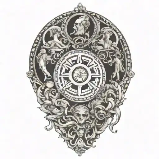 the 4 symbols of stoicism tattoo design idea