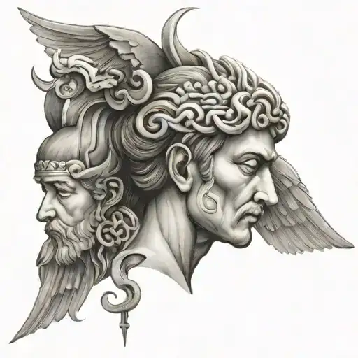 4 symbols of stoicism tattoo design idea