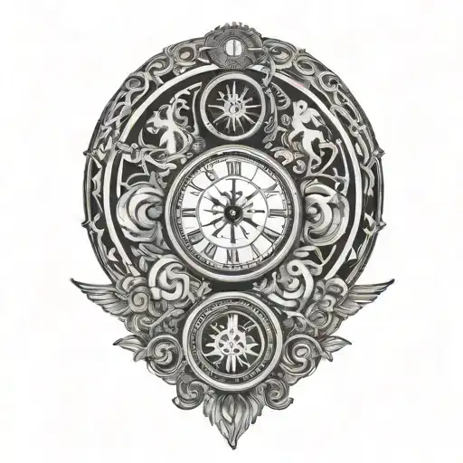 the 4 symbols of stoicism time passing tattoo design idea