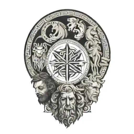 the 4 symbols of stoicism tattoo tattoo design idea
