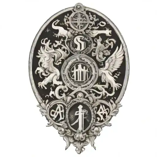 the 4 symbols of stoicism tattoo design idea