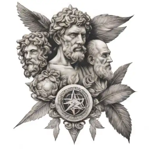 4 symbols of stoicism  tattoo design idea