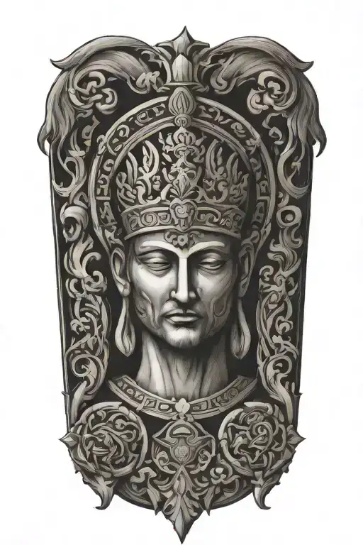 representation of stoicism 4 virtues tattoo design idea