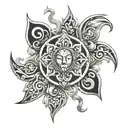 Stoic symbols forming tattoo design idea