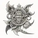 Stoic symbols forming tattoo design idea