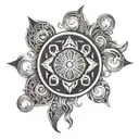 Stoic symbols forming tattoo design idea