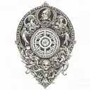 the 4 symbols of stoicism tattoo design idea