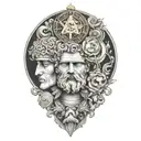 the 4 symbols of stoicism tattoo design idea