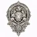 the 4 symbols of stoicism tattoo design idea