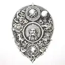 the 4 symbols of stoicism tattoo design idea