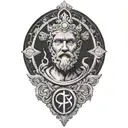 the 4 symbols of stoicism and its founders tattoo design idea