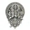 the 4 symbols of stoicism and its founders tattoo design idea