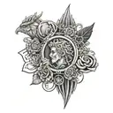 4 symbols of stoicism tattoo design idea