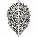 Stoic symbols intertwined tattoo design idea