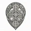 Stoic symbols intertwined tattoo design idea