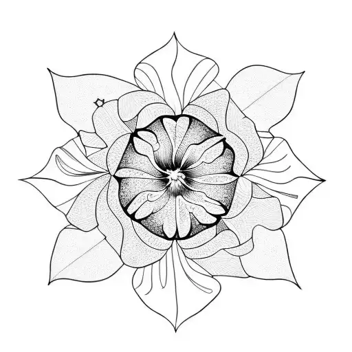 hibiscus and black diamond mandala tattoo design idea