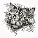 norwegian forest cat swimming tattoo design idea
