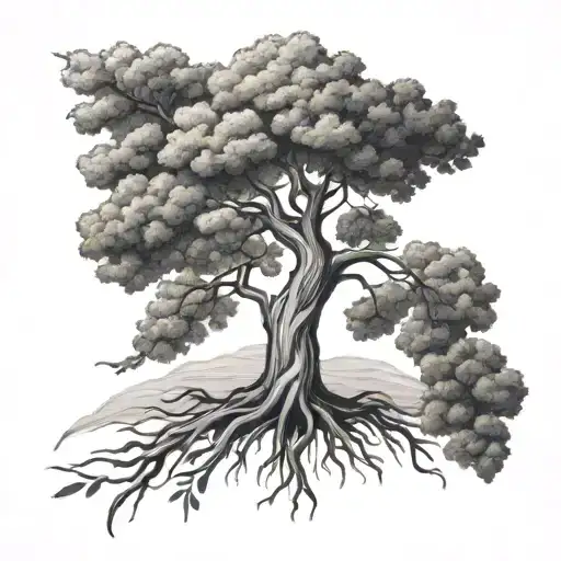 rainbow and ash tree tattoo design idea