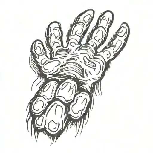 cat paw and bear paw tattoo design idea