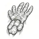 cat paw and bear paw tattoo design idea