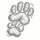 cat paw and bear paw tattoo design idea
