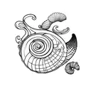 sea shell tattoo design idea
