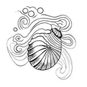 sea shell tattoo design idea