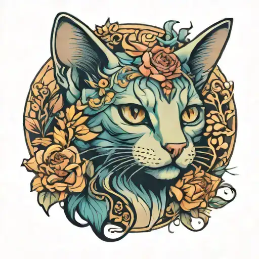 cat Martha Seren Theo Freya gaz tattoo design idea