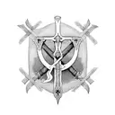 cross made of swords  tattoo design idea