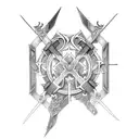 cross made of swords  tattoo design idea