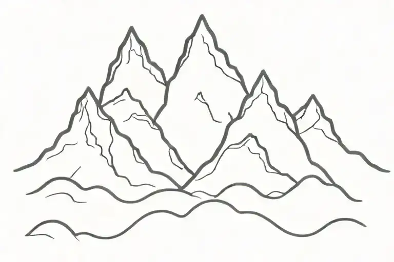 3 mountain peaks forming tattoo design idea