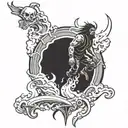 climbing out of hell towards heaven tattoo design idea