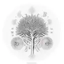 Tree music drum tattoo design idea