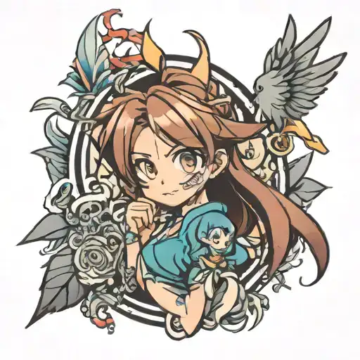 Cartoon tattoo design idea