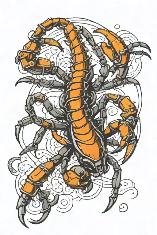 scorpion drone flying tattoo design idea