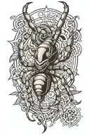scorpion drone camera attached tattoo design idea