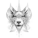 León con sombras de almas tattoo design idea