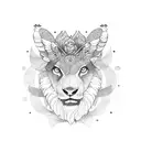 León con sombras de almas tattoo design idea