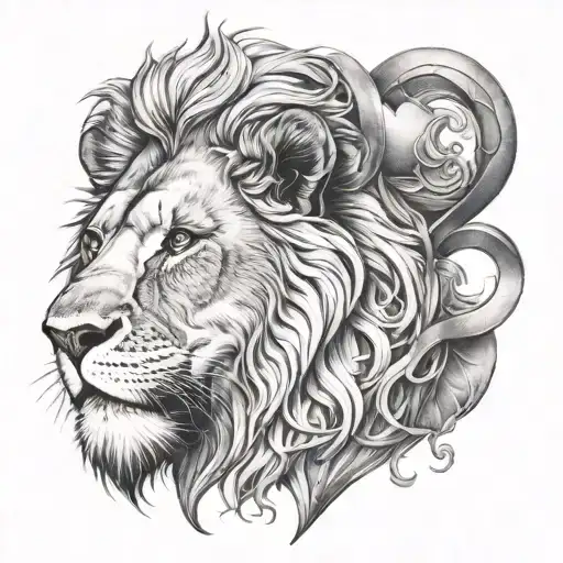 lion and heart tattoo black grey tattoo tattoo design idea