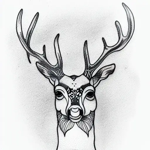 wise deer tattoo design idea