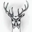 wise deer tattoo design idea