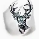 wise deer tattoo design idea