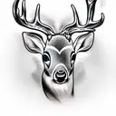wise deer tattoo design idea