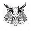 wise deer tattoo design idea
