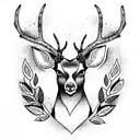 wise deer tattoo design idea
