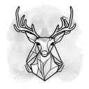 wise deer tattoo design idea