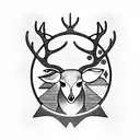 wise deer tattoo design idea