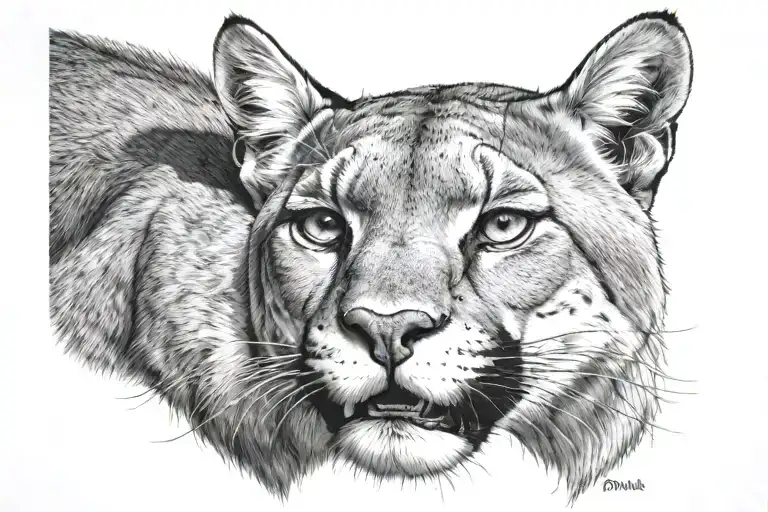 puma b/w tattoo tattoo design idea